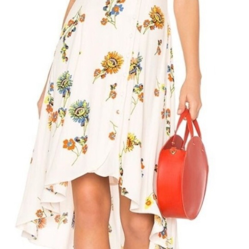 Free People Lost in you Asymmetrical Floral Dress - White and Multicolor